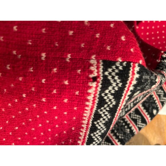 Eddie Bauer Wool Vest Fairisle Knit Red Vgt Heritage Equestrian Academia Wom XS - Picture 7 of 12